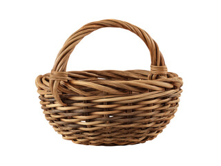A basket is sitting on a white background
