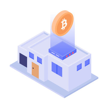 Isometric style icon showing a tokenized asset
