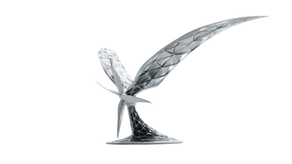 Abstract Geometric Bird Sculpture