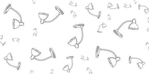 A delightful pattern of simple, modern wall lamps in a repeating composition