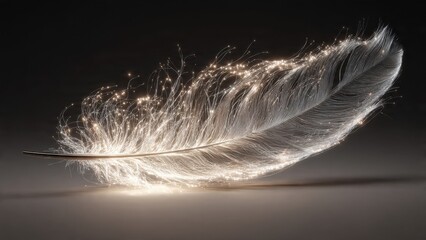 Obraz premium Glowing Feather in Dark
