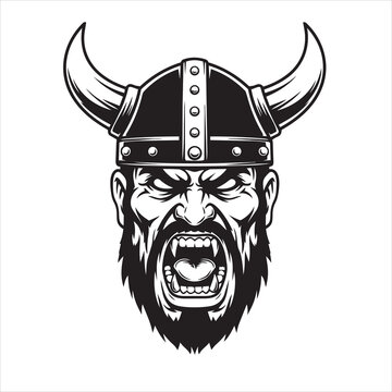 bull head vector, bull skull with horns, The drawing depicts a person wearing a bull's head hat, a bull's skull with horns. The man wearing the bull's head hat is angry. 