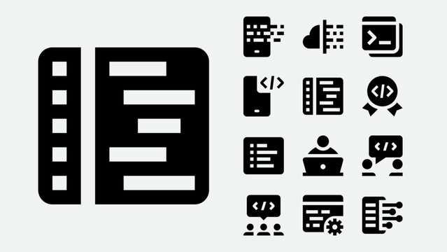 Programming and software development icons set