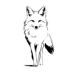 Fototapeta premium Coyote. Coyote simple black and white line art vector logo
