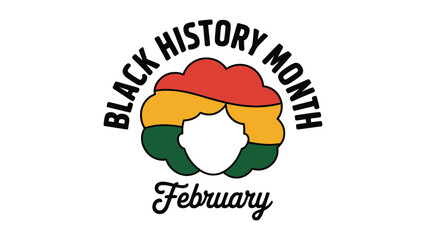  black history month february illustration with african woman silhouette and headwrap in pan african colors symbolizing african american heritage, culture, pride and diversity
