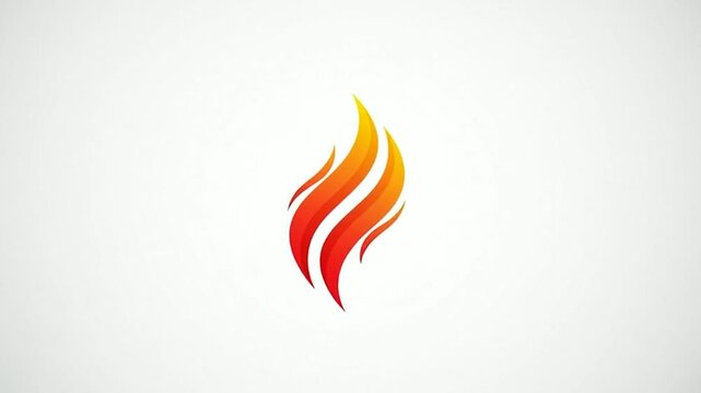 Abstract fiery logo with gradient colors on white background