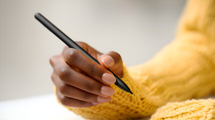 Hand using digital stylus pen creating art technology