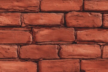 Obraz premium Textured Red Brick Wall Surface Background Close Up Shot Bricks Mortar Construction Material Masonry Pattern Structure Detail