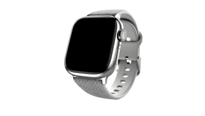 Premium Smartwatch Product Mockup with Metallic Case Isolated on transparent.