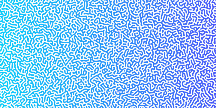 Turing Abstract Pattern, suitable for any business. White and blue color diffusion reaction seamless pattern. An abstract Reaction-diffusion or Turing pattern formation, coral reef, natural motion.
