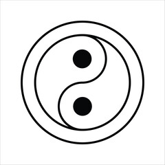 Fototapeta premium Minimalist graphic illustration of the ancient philosophical Yin and Yang symbol, perfectly embodying universal concepts of duality, balance, and harmony in a timeless, clean design