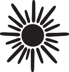 Obraz premium Simple black sun icon on white background graphic design