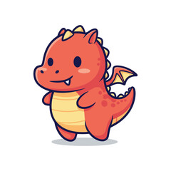 Obraz premium Adorable Cartoon Dragon Illustration