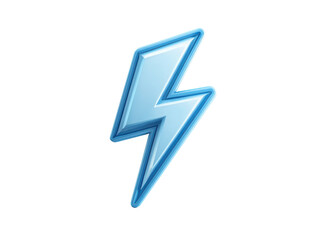 A blue lightning bolt with a white background