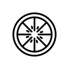 Fototapeta premium Citrus Slice Icon – Lemon Orange Fruit Line Vector Illustration