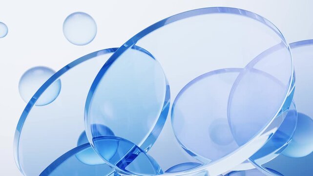 Transparent geometry glass background, 3d rendering 4k