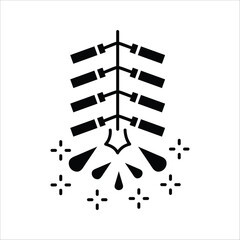Black silhouette icon representing a string of firecrackers igniting, symbolizing joyous celebration, festive events, and traditional holidays with dynamic sparks