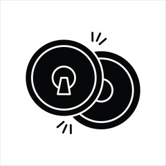 Stylized Percussion Cymbals Icon Representing Dynamic Musical Rhythm and Vibrant Acoustic Performance Element for Creative Design Projects and Entertainment Themes