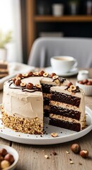 Hazelnut Cake Slice.
