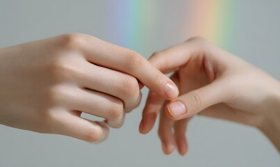 Fototapeta premium two human fingertips almost touching