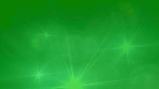Green screen lens flare with bright light leaks and anamorphic glow effects