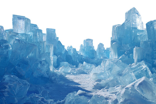 Artistic Ice Sculpting isolated on transparent background