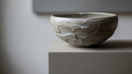 Handmade Ceramic Bowl with Textured Surface