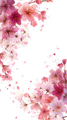 Cherry blossom core style background with soft spring atmosphere and centered empty copy space