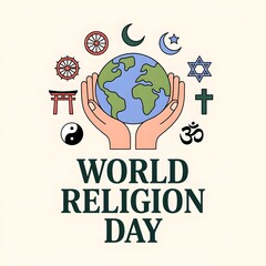 World Religion Day Celebration With Diverse Hands Raised In Unity And Peace