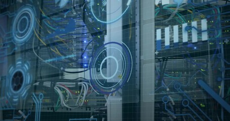 Animation of data processing over computer wires - Powered by Adobe