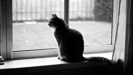 cat on window sill