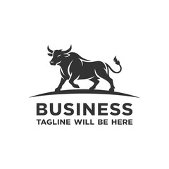 Powerful Bull Silhouette Logo for Business Branding