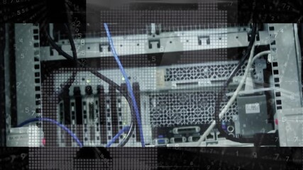 Animation of padlock icon and data processing over caucasian businessman in server room - Powered by Adobe