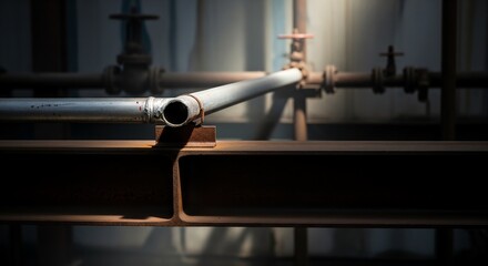 Industrial Pipe Connection With Valves Keywords: industrial, pipe, plumbing, connection, valve