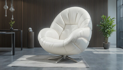 Modern white designer lounge chair interior best for luxury furniture, home decor, and contemporary living spaces