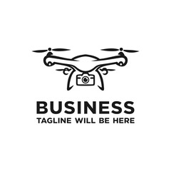 Fototapeta premium Modern Drone with Camera Logo for Aerial Photography Business