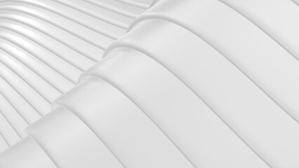 White minimal striped background, 3D line pattern, abstract  white gray waves. Background for business presentations.