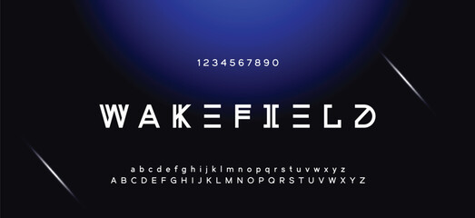 Abstract minimal future alphabet fonts. simple typography sport future creative font . vector illustrator © ch