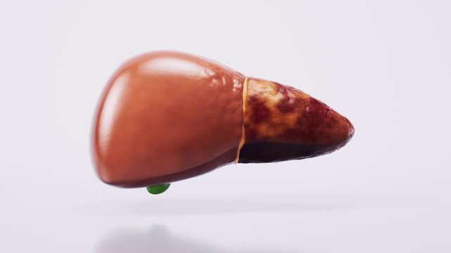 Liver organ with fatty liver state, 3d rendering 4k