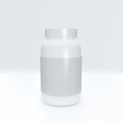 white plastic bottle isolated mockup