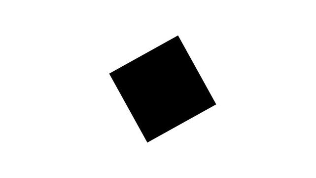 Abstract Black Square Geometric Shape Isolated on White Background - Minimalist Tilt Rotation Graphic Design Element for Modern Corporate Presentations, Artistic Layouts, and Digital Media Projects