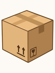 Fototapeta premium Cardboard Shipping Box Illustration
