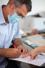 Accountant Consulting Client in Office