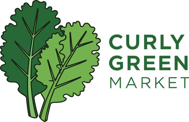 Natural and Fresh Minimalist Graphic Design logo for a market vector illustration