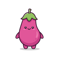 Fototapeta premium Cute Cartoon Pink Fruit Character Illustration