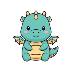 Obraz premium Adorable Cartoon Dragon Illustration for Kids