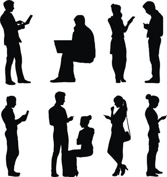 People interacting with technology