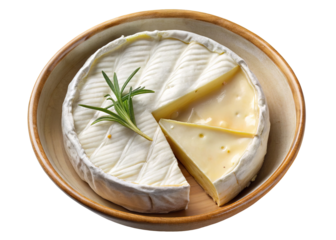 Brie cheese wheel with rosemary garnish, gourmet cheese platter, french cheese appetizer plate
