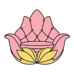 Pink lotus flower chair isolated on transparent background stylized seat