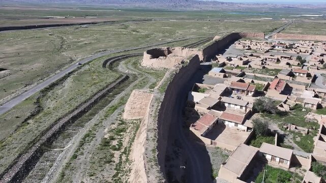 Ancient Jingtai City and Yongtai Cliffs, Gansu Province Aerial View